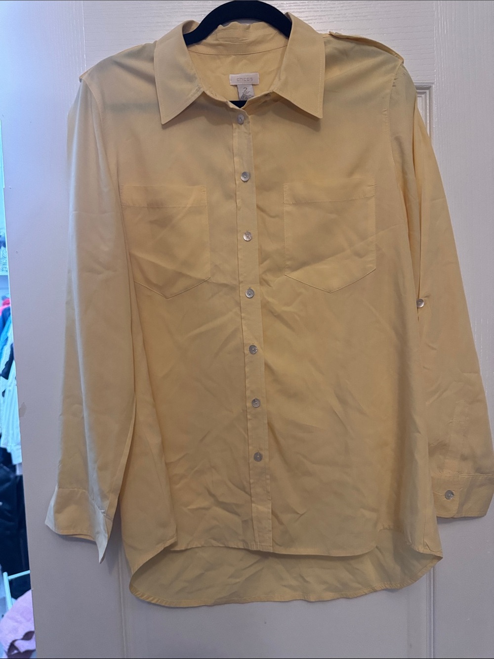Chico's Pale Yellow Men's Button-Down Shirt